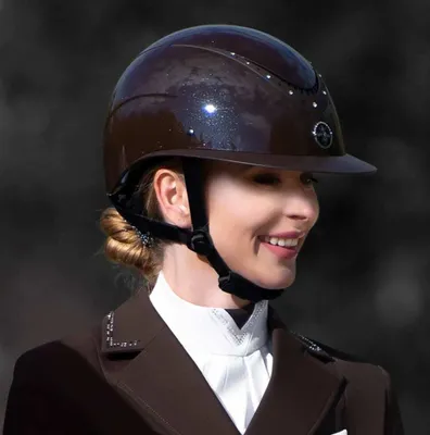 Produktbild von Fairplay Reithelm Apoleus Shiny brown mit Strass, Größe:55-57