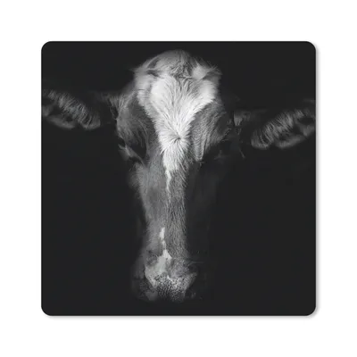 Produktbild von MuchoWow® Mauspad Mousepad Kuh - Tiere - Schwarz 20x20 cm - Mousepads - Maus Mat - Pad - Mausunterlage - Desk Mat - Bureauartikeln