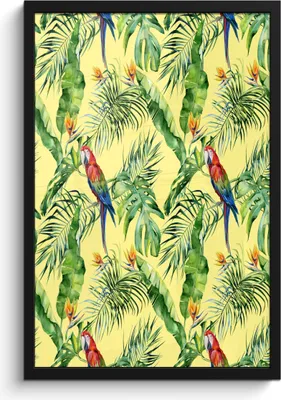 Produktbild von MuchoWow® MuchoWow® Gerahmtes Poster Vintage - Vogel - Papagei 40x60 cm - Poster mit zchwarzem Bilderrahmen - Papierdruck - Wandbilder