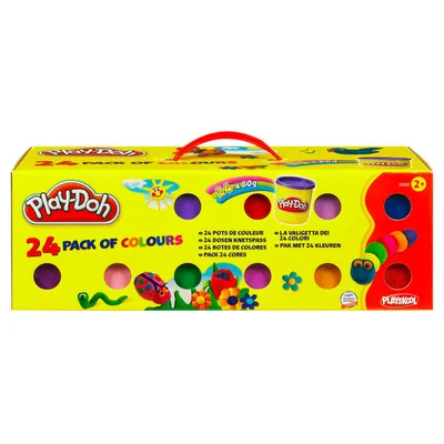 A Play-Doh 24-pack of colors packaging.