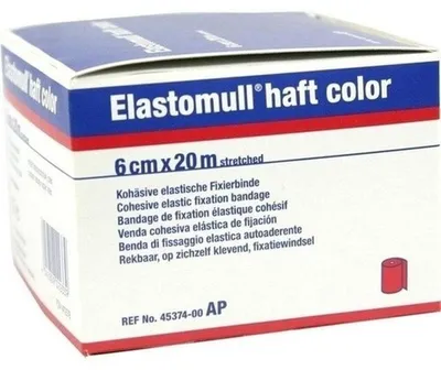Zdjęcie produktu dla Elastomull Adhesive Colour, elastyczny bandaż mocujący, samoprzylepny, 20 m x 6 cm, czerwony
