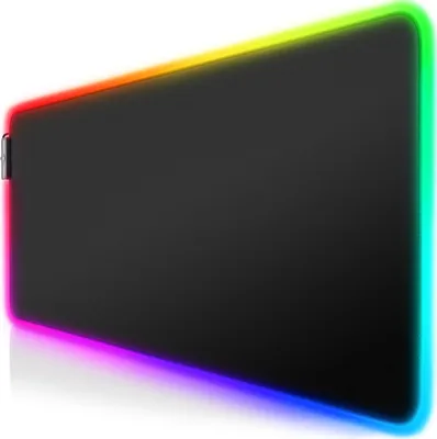 Produktbild von Titanwolf RGB Gaming Mauspad, Mousepad XL 800 x 300mm, verbessert Präzision & Geschwindigkeit, schwarz