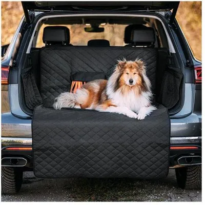 Produktbild von Famanu Hundedecke mit Aufbewahrungstasche, kratzfeste Kofferraumschutz – Schwarz