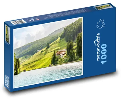 Obrázek produktu pro Puzzle 1000 Jezero u horské chaty - martinpuzzle