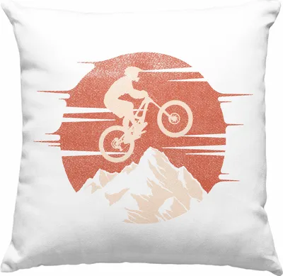 Produktbild von Trendation - Moutainbike Geschenk Deko-Kissen mit Füllung 40x40 Mountainbiker Geschenkidee Kinder  Deko-Kissen mit Füllung 40x40 Männer Accessories Grafik MTB (Grün)