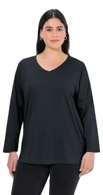 Image de Chemise pour femmes Ulla Popken, couleur noire, taille 66+