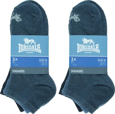 Produktbild von Lonsdale 6 Paar Socken Sneaker Knöchelhöhe  Baumwolle Mix Blau39-42