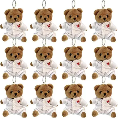 Produktbild von Beutel mit 12 Arzt Teddys als Schlüsselanhänger