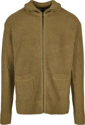 Image de Pull pour homme Urban Classics Zip Cardigan tiniolive - XL