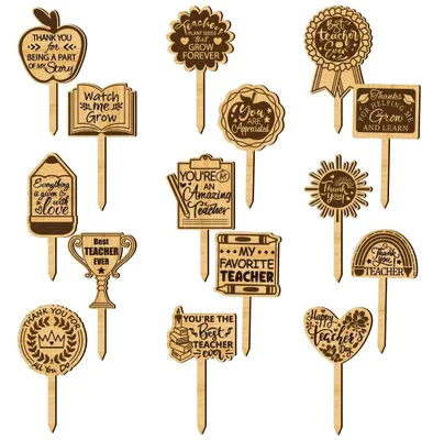 Image de 15 étiquettes en bois pour plantes, idéales pour le jardin
