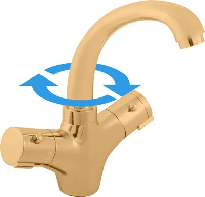 Immagine prodotto di TERMOSTATIC - Miscelatore per lavabo senza scarico, Oro - spazzolato TRM26.0ZK, RAV Slezák