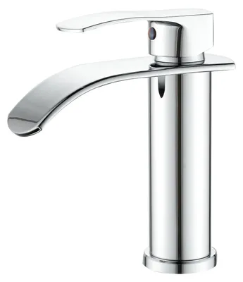 Zdjęcie produktu dla Bateria umywalkowa jednouchwytowa, model "wodospad", gwint G3/8", chromowana, wykonana ze stali nierdzewnej