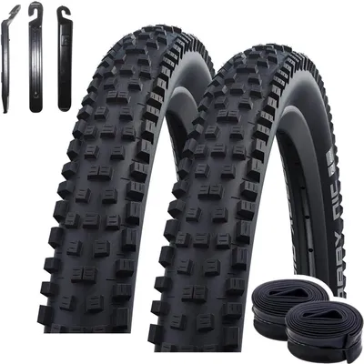 Produktbild von 2 x Faltreifen HS602 Schwalbe Nobby Nic ADDIX Faltreifen Schwarz Fahrradmantel 62-622 ( 29 x 2,40 ) + 2 Schläuche DV19 inkl. Reifenheber