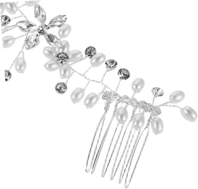 Produktbild von Handgefertigtes Braut Stirnband mit Perlen und Strass Doppelter Kamm für festen Sitz Funkelndes Elegantes Haaraccessoire für Hochzeit Braut und Festliche Anlässe