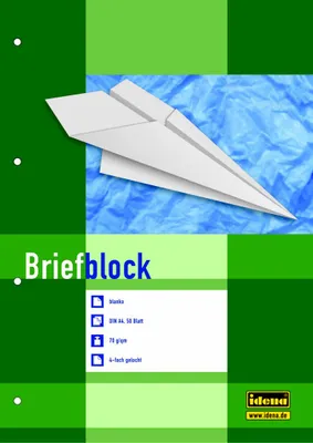 Produktbild von 10 Briefblöcke / Schreiblock blanko DIN A4 / 4-fach gelocht
