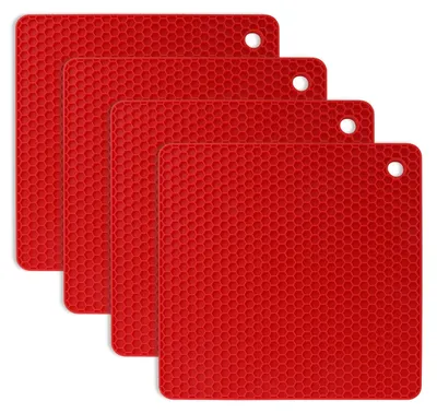Productafbeelding van Siliconen panonderzetters - Hittebestendige onderzetters voor pannen en koekenpannen - 4 stuks