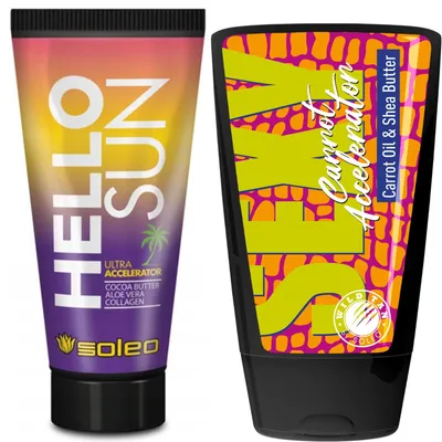 Productafbeelding van Soleo Hello Sun Ultra bruiningsversneller 150 ml + Wild Tan Sexy Carrot Accelerator bruiningsversneller 125 ml
