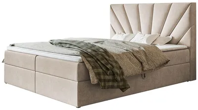 Produktbild von Boxspringbett Denver 180x200 mit Stauraum und Bonell-Matratze, Beige,