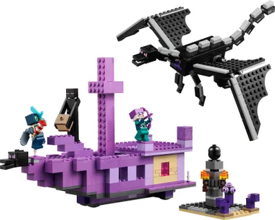 Produktbild von LEGO Minecraft Der Enderdrache und das Endschiff, Action-Spielzeug und Entdeckerset, Bauset zum Videospiel, Abenteuer-Spielset, Geschenk für Jungen und Mädchen ab 8 Jahren 21264