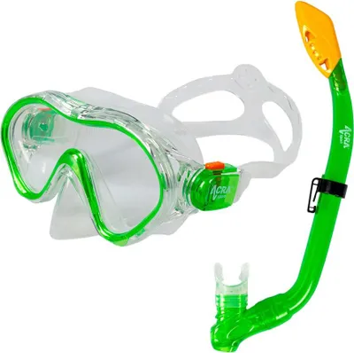 Immagine prodotto di Set da snorkeling 2 in 1, BAMBINO, VERDE, include maschera e boccaglio