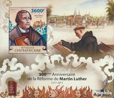 Produktbild von Briefmarken Zentralafrikanische Republik 2017 Mi Block 1693 (kompl. Ausgabe) postfrisch Reformation Martin Luthers