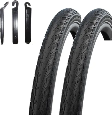 Produktbild von 2 x Schwalbe Delta Cruiser Plus PunctureGuard E-25 Fahrradreifen mit Reflex Schwarz 40-622 ( 28 x 1.50 ) inkl. Reifenheber