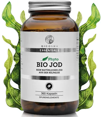QIDOSHA Jod aus Bio Kelp, 365 Kapseln im Apotheker… – Bild 1