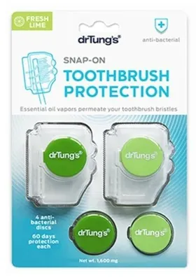 Obrázok produktu pre Dr. Tung's Snap On kryt na zubnú kefku, Fresh Lime 2 v 1