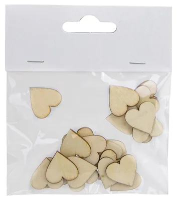 Produktbild von Riffelmacher Streudeko Herzen Holz Natur 24er  Ø 2 cm x 0,2 cm