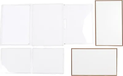 Produktbild von Klare Figurenvitrine, Kunststoffbox für Sammlerstücke, Puppenhaus, Aufbewahrung, Organisation von Spielzeug, Holzsockel, 36 x 22 x 26 cm, Weiß