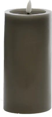 Produktbild von LED Wachskerze grau 12,5 x Ø 7,5 cm mit Flackerflamme und Timer