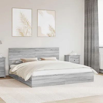 Obrázok produktu pre Maison Exclusive – Posteľ s úložným priestorom, farba Sonoma, rozmer 180 x 200 cm, materiál: drevovláknité dosky