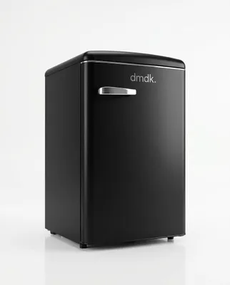 Immagine prodotto di DMDK DKB1 Frigorifero da tavolo retrò con scomparto congelatore, 88 cm, nero opaco.