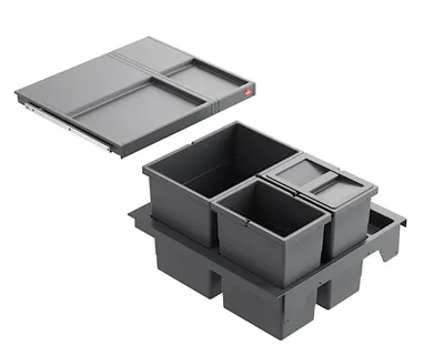 Zdjęcie produktu dla Hailo Separato-K 500 wkład do kosza 2x8+18L do szafki 50cm ciemnoszary