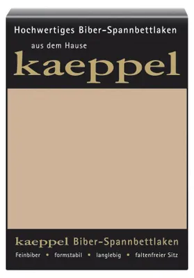 Produktbild von Kaeppel Biber Bettlaken Betttuch 180-200x200 cm Spannbettlaken 14 Farben Uni Öko Sand