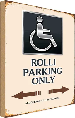 Produktbild von vianmo Holzschild 20x30 cm Rolli parking only all others Parkplatzschild