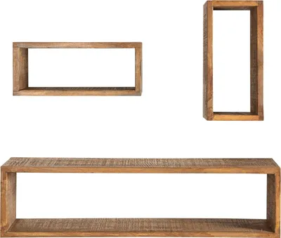 Produktbild von Wandregal HEMINGWAY 43-94cm 3er Set mangobraun