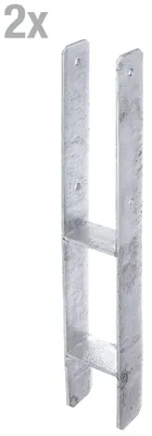 Image de Alberts 213206 Support de poteau en H, type 365, fvz, zE, 81x600