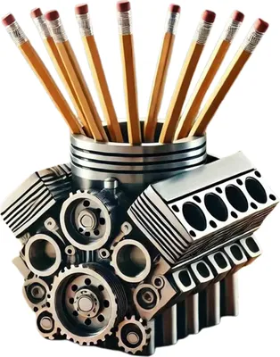 Produktbild von V8 Automotor-Stifthalter, Harz, Automotor, Schrein, Bleistift-Organizer, Behälter, Dekoration, Home-Office, Desktop-Ornament