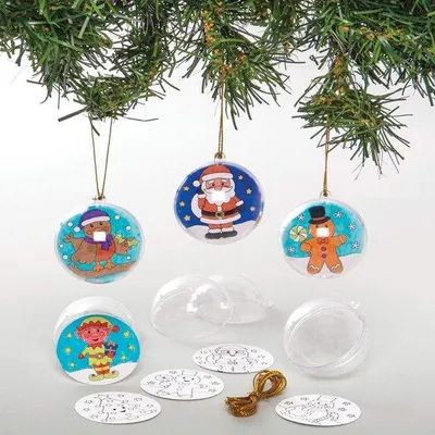 Imagen del producto de Kit de manualidades para niños: 8 adornos navideños para pintar