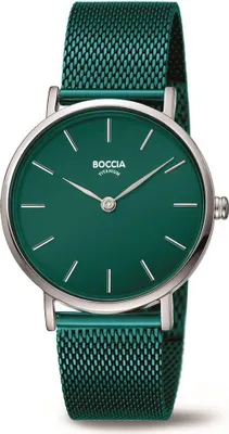 Image de Boccia 3281-10 Montre dame titane / acier vert
