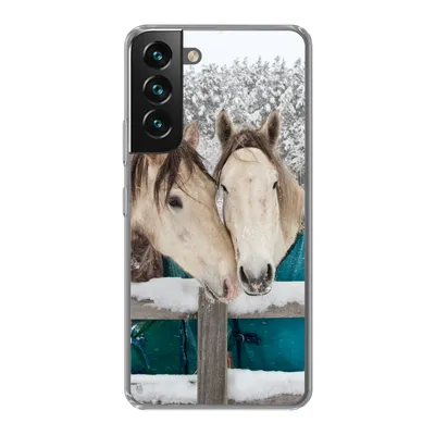 Produktbild von MuchoWow® Handyhülle Schutzhülle Hülle für Samsung Galaxy S22 Pferde - Decke - Schnee Silikon Softcase Handy Hülle - Mobiltelefonhülle