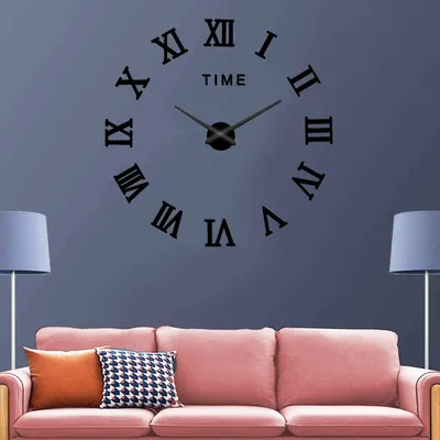 Produktbild von Wanduhr, Dekorative 3D-Wanduhren, DIY-Wanduhr, Römischen Ziffern, 100-120cm, Geeignet für Zuhause Wohnzimmer, Schlafzimmer Wanddekoration