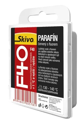 Produktbild von SKIVO Skiwachs Paraffinrot 40 g für optimale Gleiteigenschaften und Belagschutz