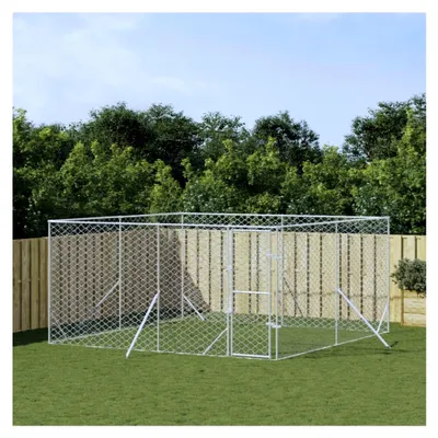 Produktbild von Hundezwinger für den Außenbereich, Hundehütte mit abschließbarer Tür, Hundekäfig, Hühnerstall, Hundezaun, Hundeauslauf, verzinkter Stahl