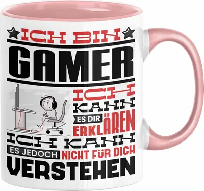 Produktbild von Gamer Geschenk Kaffee-Tasse Geschenkidee für Gamer Ich Bin Gamer Ich Kann Es Dir Erklären Jedoch Nicht Für Dich Verstehen Spruch Lustig (Rosa)