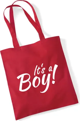 Produktbild von Huuraa Jutebeutel It`s a Boy! Schriftzug 10 Liter Classic Red Baumwolle Tasche Geschenkidee