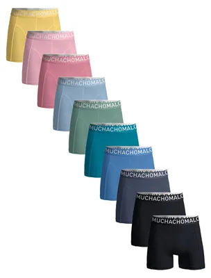Produktbild von Muchachomalo Herren Boxershorts – 10er Pack – Baumwolle Stretch – Bequeme Unterwäsche – Größe 5XL - LCSOLID1010-159
