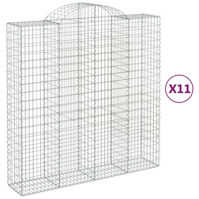 Produktbild von Gabionen mit Hochbogen 11Stk. 200x50x200/220cm Verzinktes Eisen