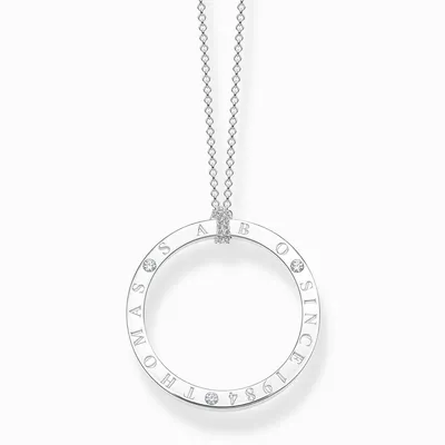 Produktbild von Thomas Sabo Kette Sterling Silver Kreis M. Weißen Steinen Silber Länge 90 Cm Ke1877-051-14